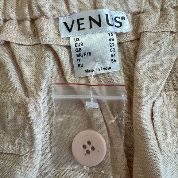 NWOT Venus Women's Linen Shorts in Blush Pink Size 16 - Picture 5 of 5